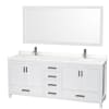 White / White Quartz Top / Brushed Chrome Hardware