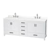 White / White Quartz Top / Brushed Chrome Hardware