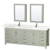 Light Green / Carrara Cultured Marble Top / Brushed Nickel Hardware