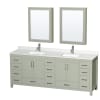 Light Green / Giotto Quartz Top / Brushed Nickel Hardware