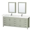 Light Green / White Cultured Marble Top / Brushed Nickel Hardware