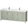 Light Green / White Quartz Top / Brushed Nickel Hardware