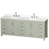 Light Green / White Quartz Top / Brushed Nickel Hardware