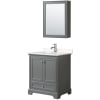 Dark Gray / Carrara Cultured Marble Top / Polished Chrome Hardware