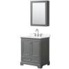 Dark Gray / White Quartz Top / Polished Chrome Hardware