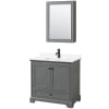 Dark Gray / White Quartz Top / Matte Black Hardware