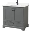 Dark Gray / White Quartz Top / Matte Black Hardware