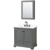 Dark Gray / White Quartz Top / Matte Black Hardware