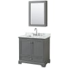 Dark Gray / White Carrara Marble Top / Polished Chrome Hardware