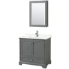 Dark Gray / Giotto Quartz Top / Polished Chrome Hardware