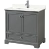 Dark Gray / Giotto Quartz Top / Polished Chrome Hardware