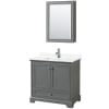 Dark Gray / White Quartz Top / Polished Chrome Hardware