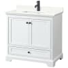 White / Giotto Quartz Top / Matte Black Hardware