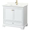 White / Giotto Quartz Top / Brushed Gold Hardware