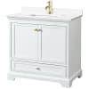 White / White Quartz Top / Brushed Gold Hardware