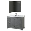 Dark Gray / White Carrara Marble Top / Matte Black Hardware