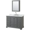 Dark Gray / White Carrara Marble Top / Polished Chrome Hardware