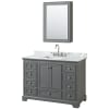 Dark Gray / White Carrara Marble Top / Polished Chrome Hardware