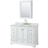 White / White Carrara Marble Top / Brushed Gold Hardware