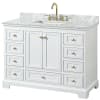 White / White Carrara Marble Top / Brushed Gold Hardware