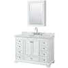 White / White Carrara Marble Top / Polished Chrome Hardware