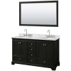 Dark Espresso / White Carrara Marble Top / Polished Chrome Hardware