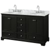 Dark Espresso / White Carrara Marble Top / Polished Chrome Hardware