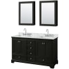 Dark Espresso / White Carrara Marble Top / Polished Chrome Hardware