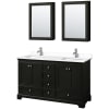 Dark Espresso / White Cultured Marble Top / Polished Chrome Hardware