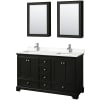 Dark Espresso / White Quartz Top / Polished Chrome Hardware