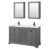 Dark Gray / Carrara Cultured Marble Top / Matte Black Hardware