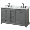 Dark Gray / White Carrara Marble Top / Matte Black Hardware