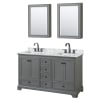 Dark Gray / White Carrara Marble Top / Matte Black Hardware