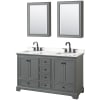 Dark Gray / White Quartz Top / Matte Black Hardware