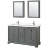 Dark Gray / Carrara Cultured Marble Top / Polished Chrome Hardware