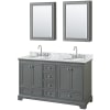 Dark Gray / White Carrara Marble Top / Polished Chrome Hardware