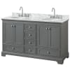 Dark Gray / White Carrara Marble Top / Polished Chrome Hardware