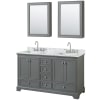 Dark Gray / White Carrara Marble Top / Polished Chrome Hardware