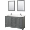 Dark Gray / White Quartz Top / Polished Chrome Hardware