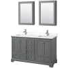 Dark Gray / White Quartz Top / Polished Chrome Hardware