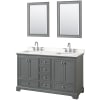 Dark Gray / White Quartz Top / Polished Chrome Hardware