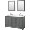 Dark Gray / White Quartz Top / Polished Chrome Hardware