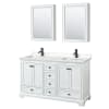 White / Carrara Cultured Marble Top / Matte Black Hardware