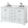 White / White Carrara Marble Top / Matte Black Hardware