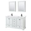 White / White Cultured Marble Top / Matte Black Hardware