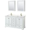 White / Carrara Cultured Marble Top / Brushed Gold Hardware