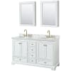 White / White Carrara Marble Top / Brushed Gold Hardware