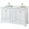 White / White Carrara Marble Top / Brushed Gold Hardware