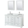 White / White Carrara Marble Top / Polished Chrome Hardware