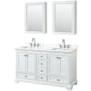 White / Giotto Quartz Top / Polished Chrome Hardware